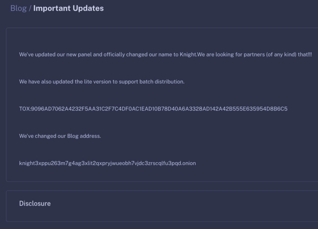 Knight Ransomware - Update | SentinelOne
