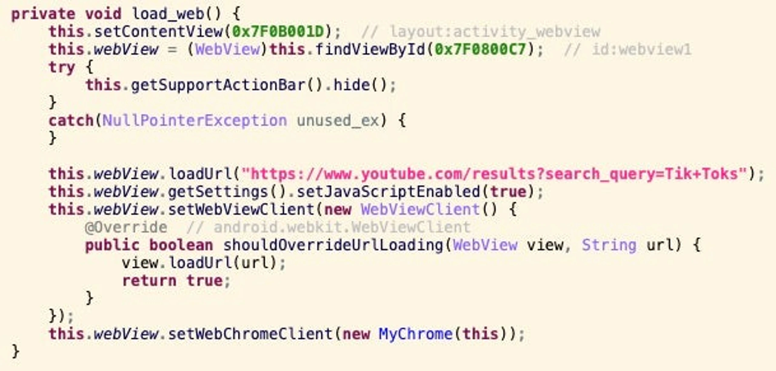 Decompiled view of load_web method
