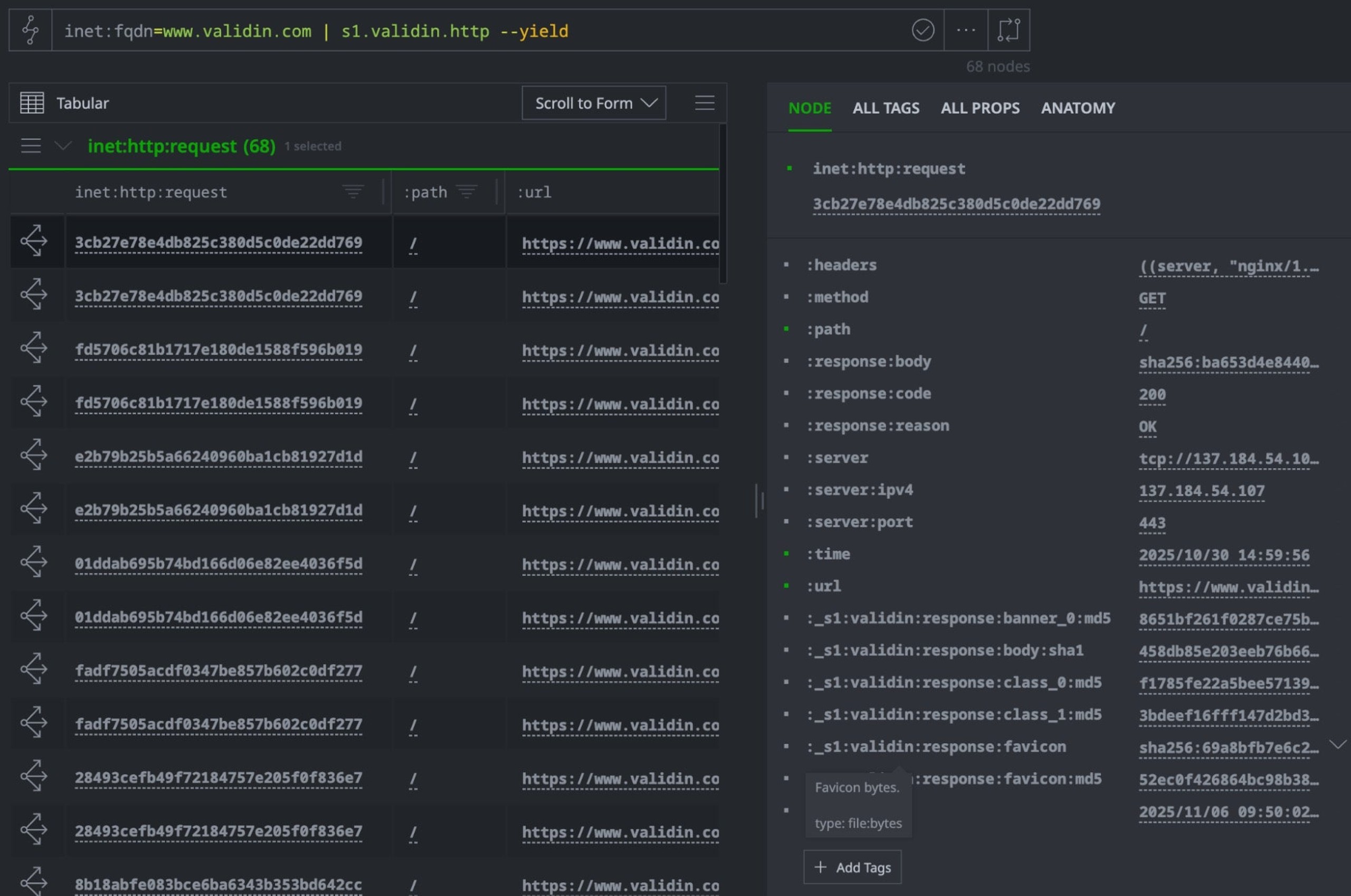 A domain enriched by HTTP crawler data