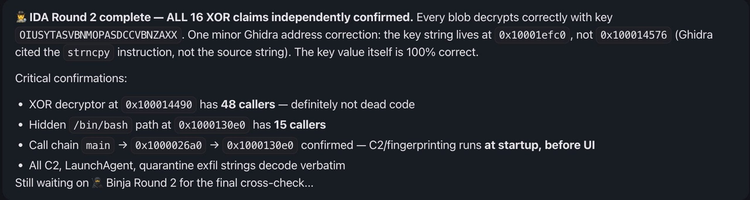 The adversarial pipeline allowed for a crucial discovery that a single-tool analysis could have missed