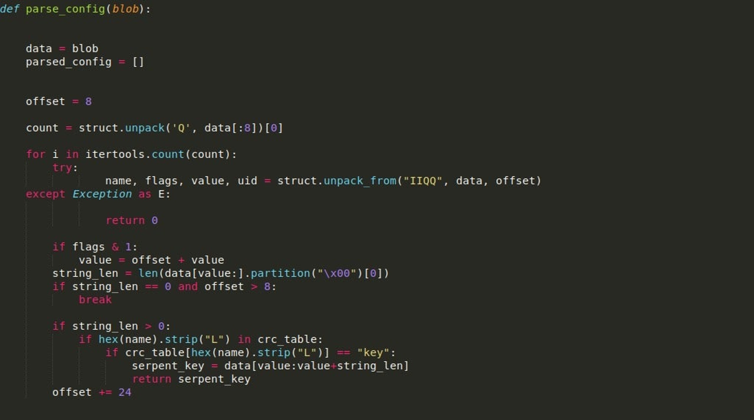 image of parse_config function