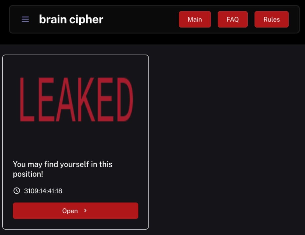 Brain Cipher Ransomware - Dashboard | SentinelOne