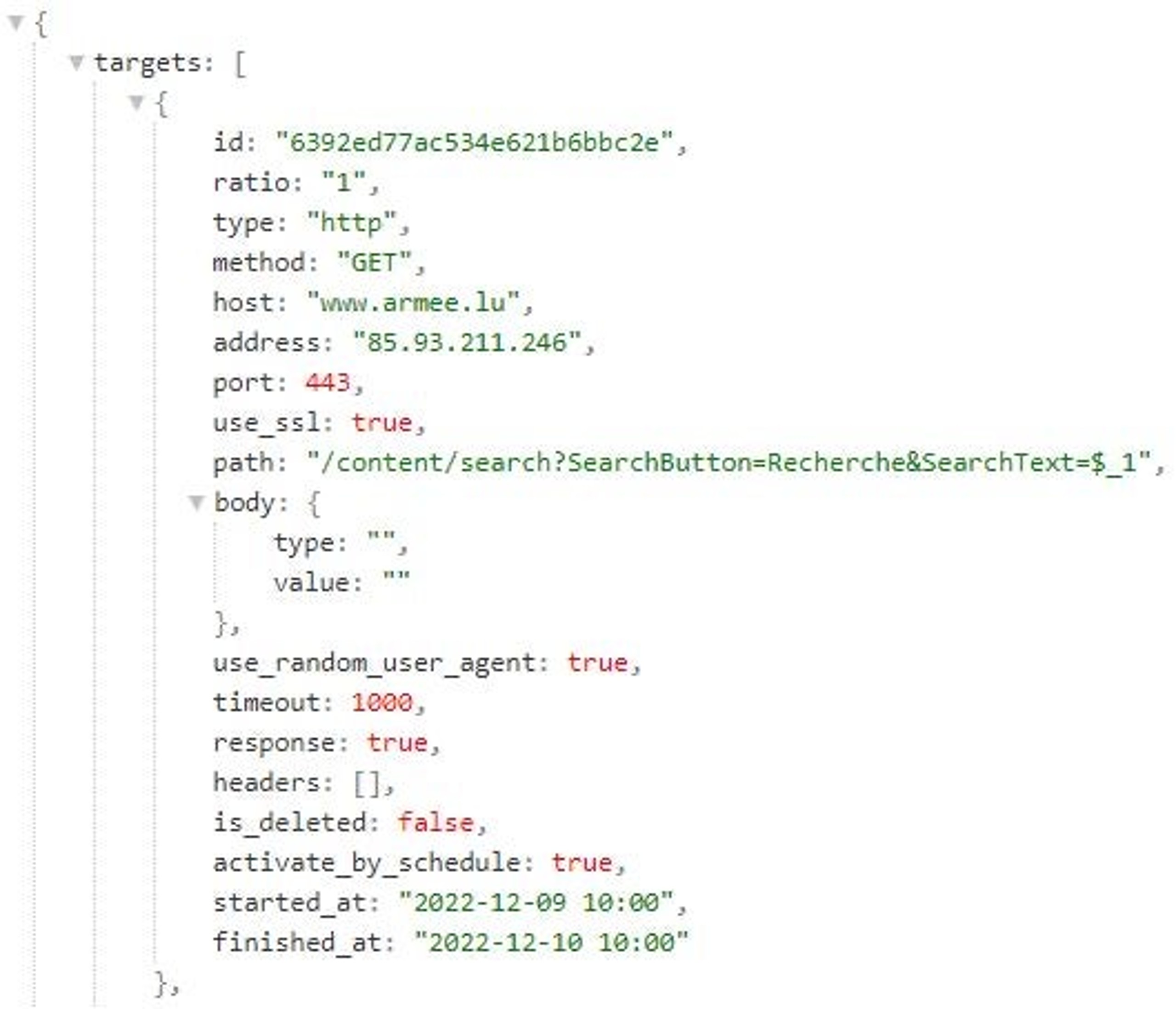 DDOSIA configuration file (a snippet)