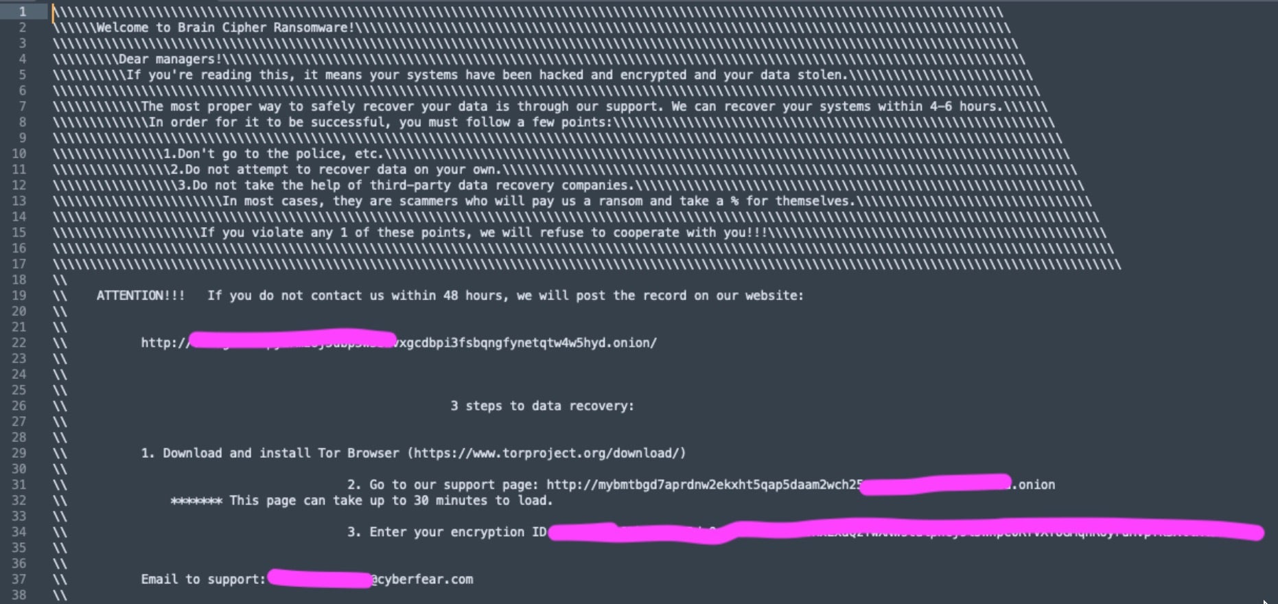 Brain Cipher Ransomware - steps to recovery mail | SentinelOne