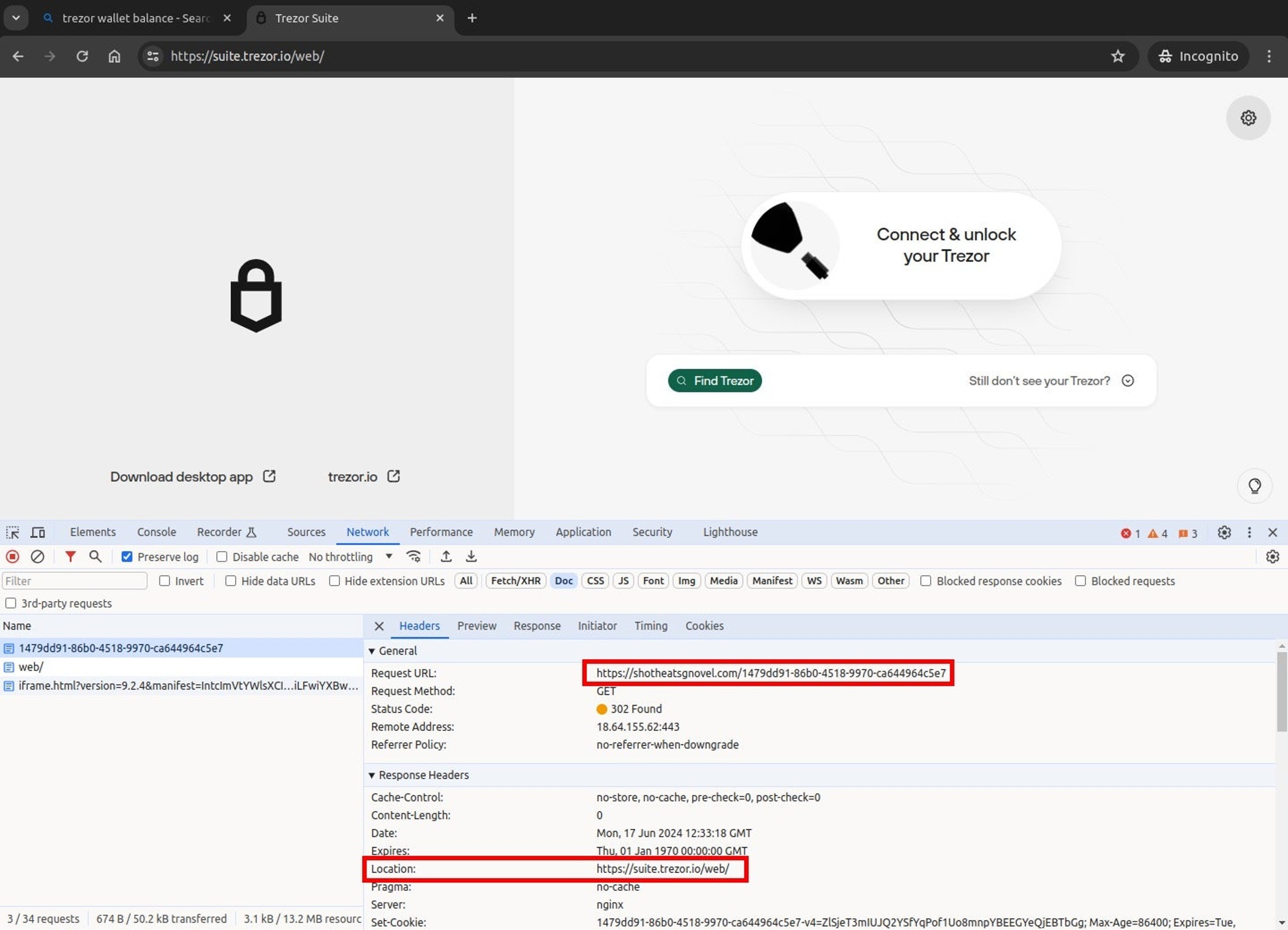 Redirect to legitimate site