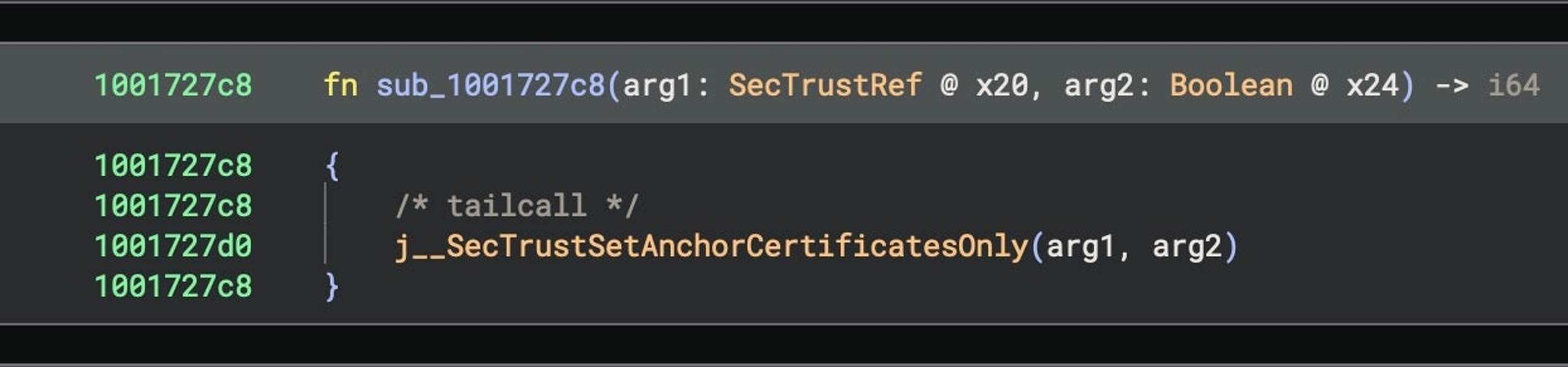 Custom certificate pinning via SecTrustSetAnchorCertificatesOnly