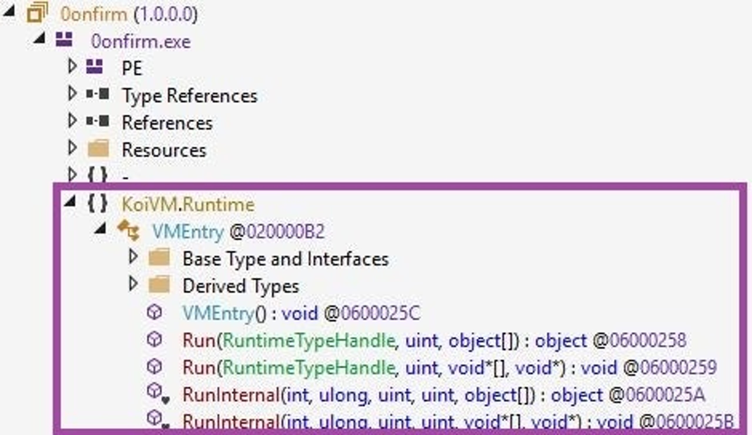 A KoiVM-virtualized MalVirt assembly