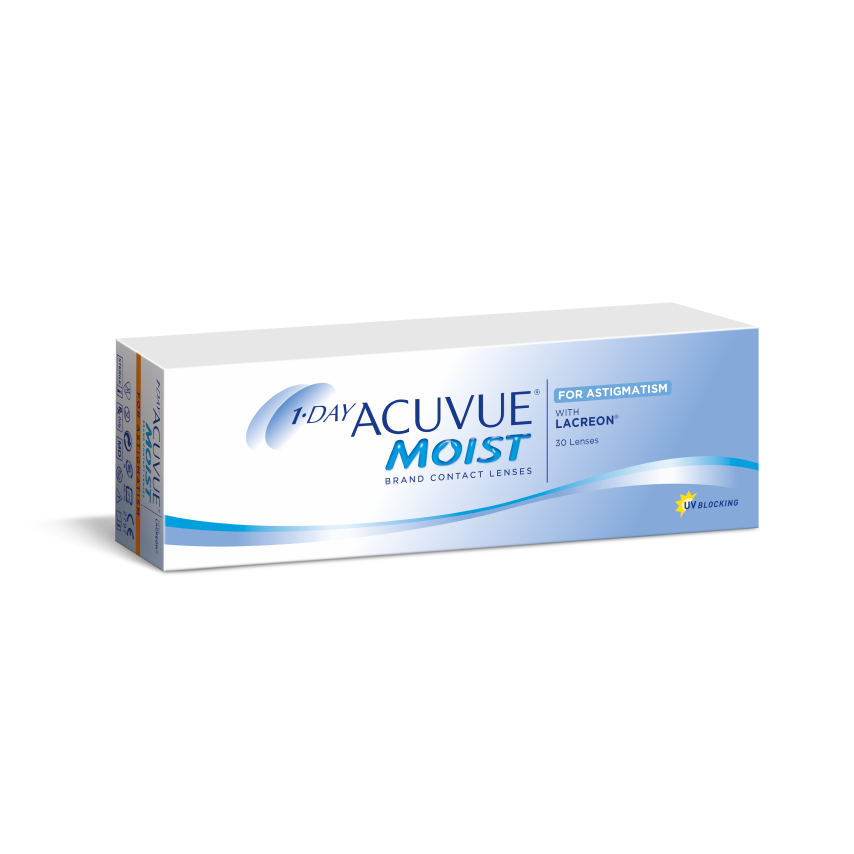 Упаковка контактных линз 1-DAY ACUVUE® MOIST при астигматизме