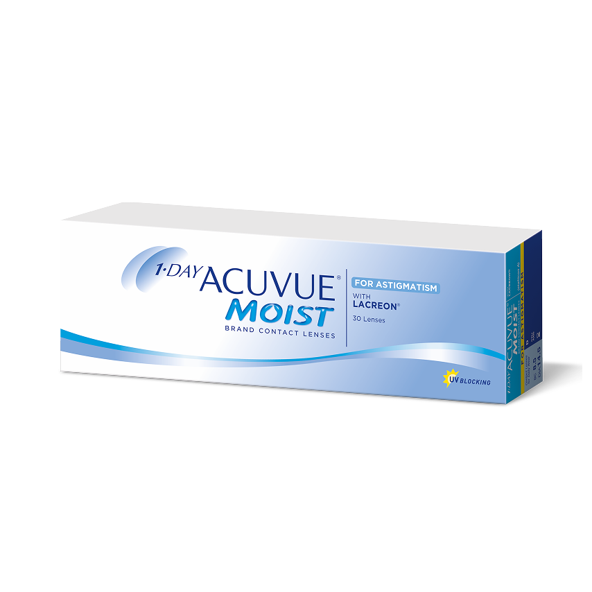Упаковка контактных линз 1-DAY ACUVUE® MOIST при астигматизме