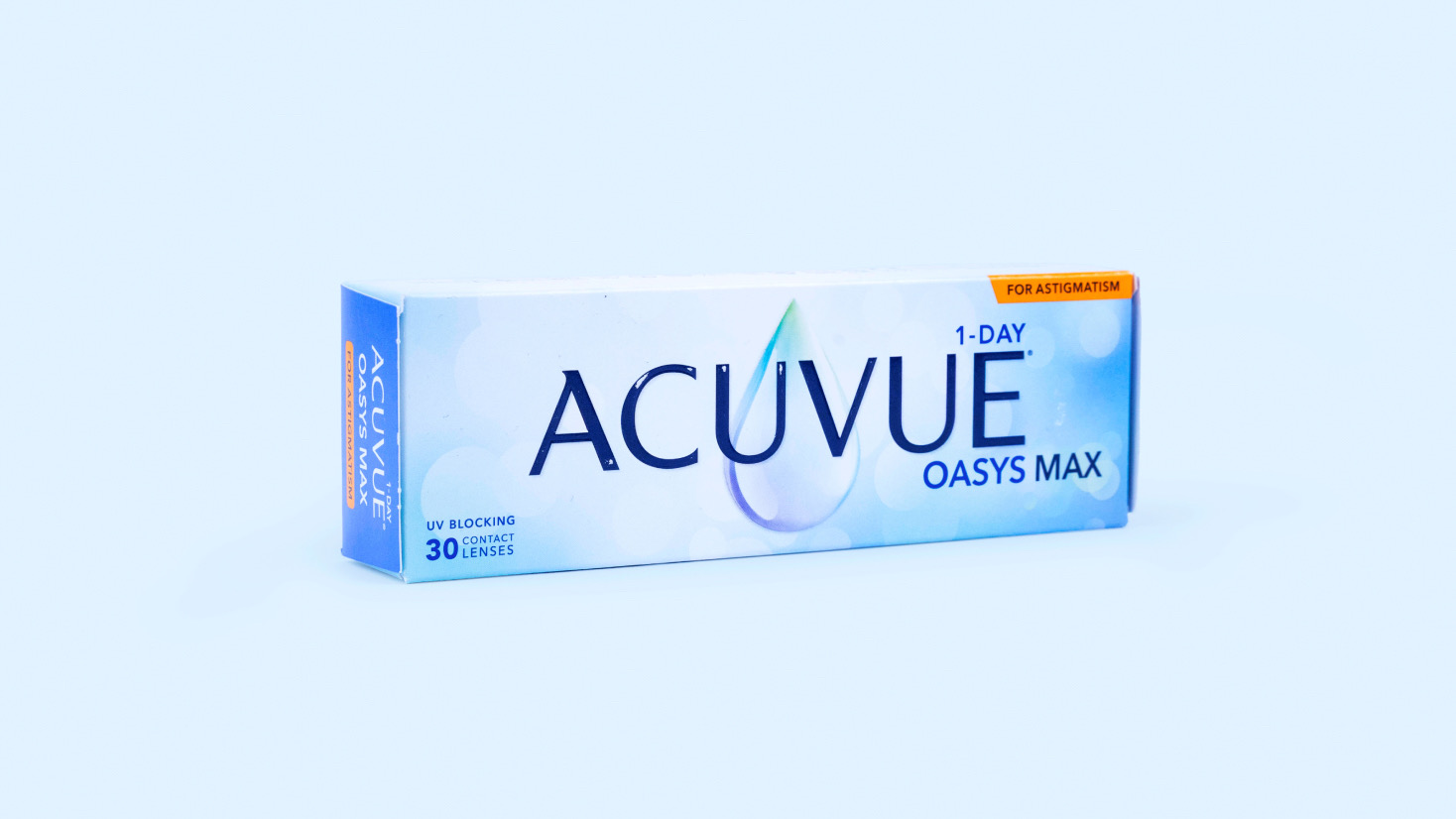 Produktová fotografie čoček ACUVUE® OASYS MAX 1-Day for ASTIGMATISM Produktová fotografie čoček ACUVUE® OASYS MAX 1-Day for ASTIGMATISM