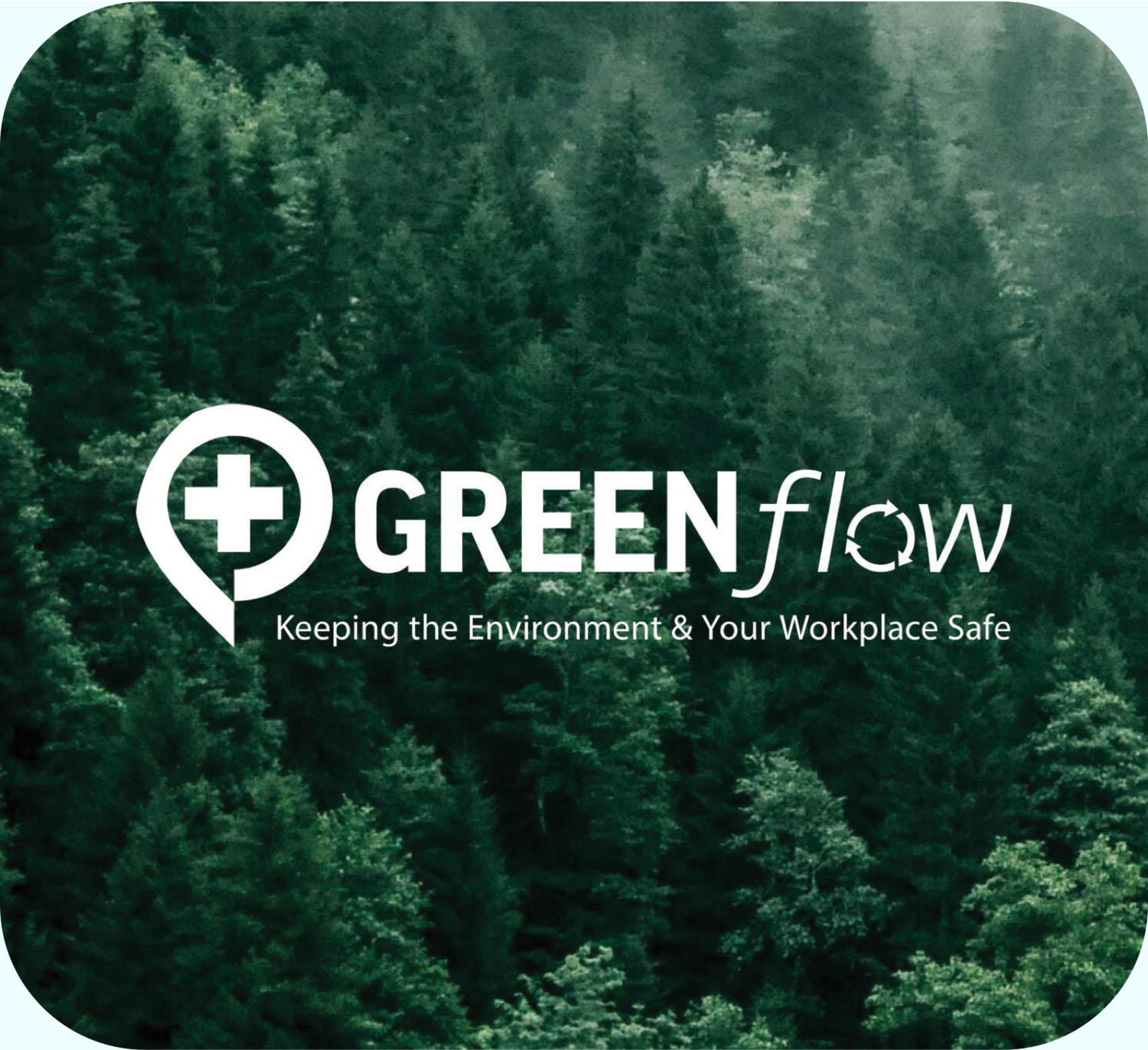 Greenflow logo over a forest