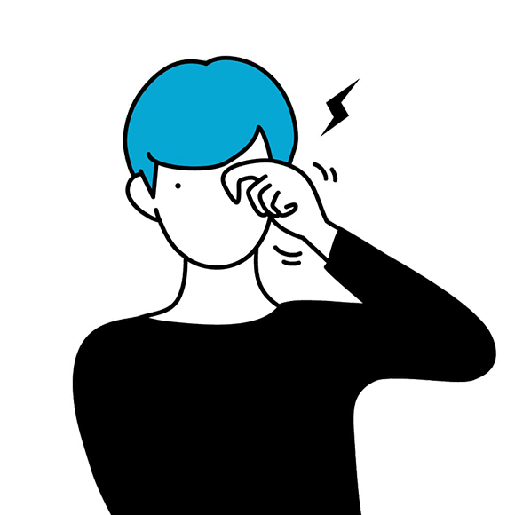 目を閉じると痛い男性 目を閉じると痛い男性
