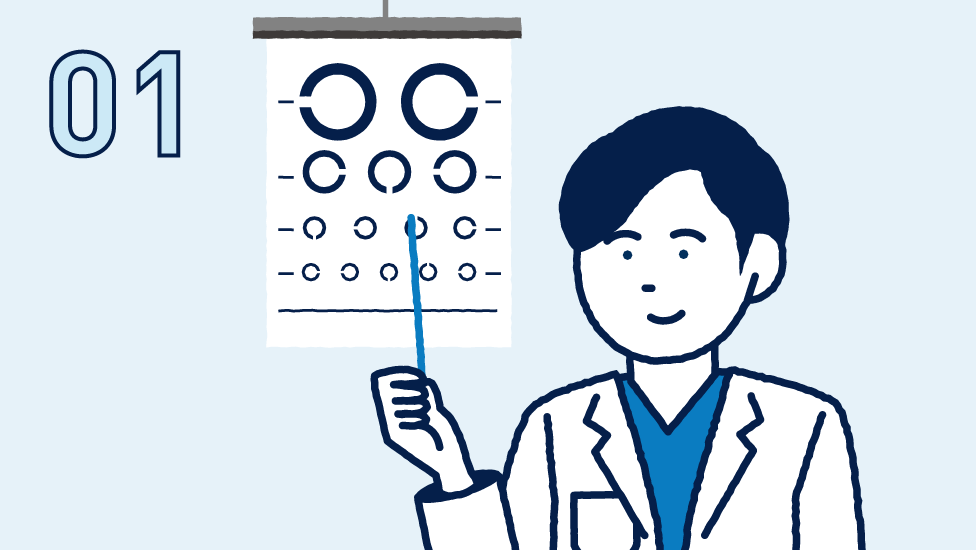 イラスト：眼科に行く