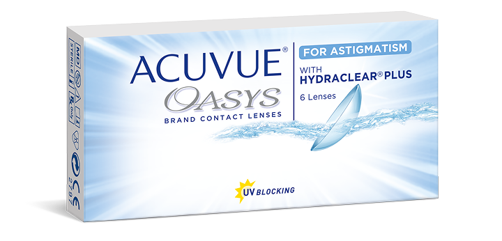 Контактные линзы ACUVUE® OASYS при АСТИГМАТИЗМЕ с технологией HYDRACLEAR® PLUS в упаковке 6 шт.