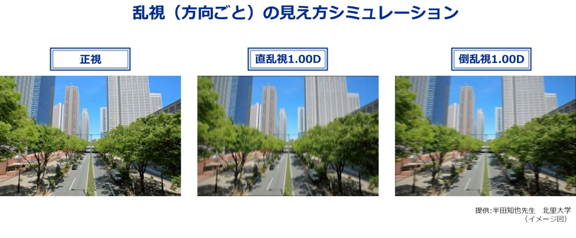乱視（方向ごと）の見え方シミュレーション
