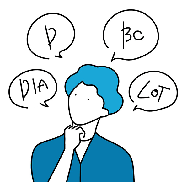 コンタクトレンズの専門用語について考える人