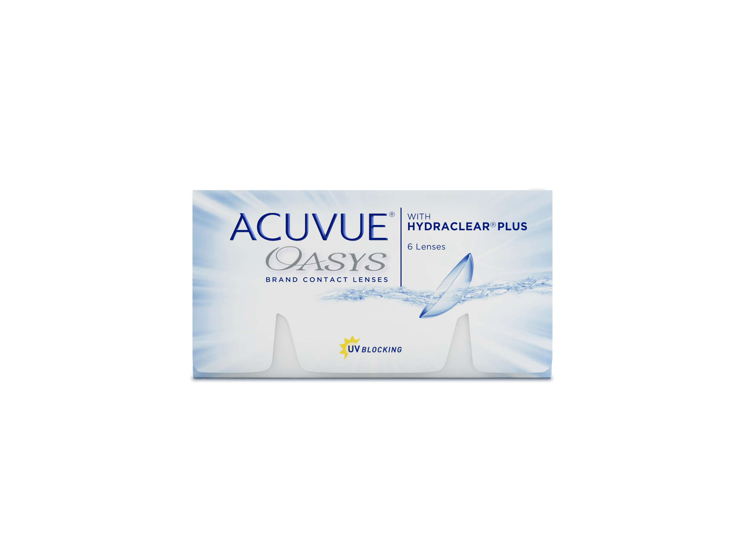 Foto einer Packung ACUVUE® OASYS mit HYDRACLEAR® PLUS-Technologie