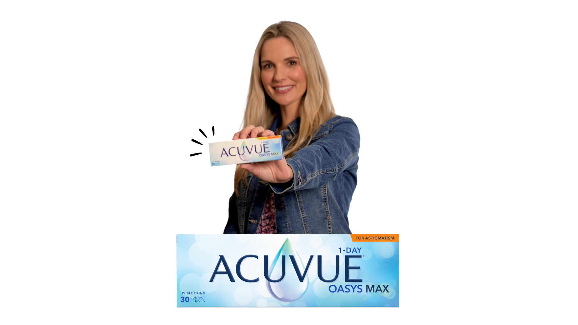A picture of ACUVUE twin - Sabrina with packshot A picture of ACUVUE twin - Sabrina with packshot