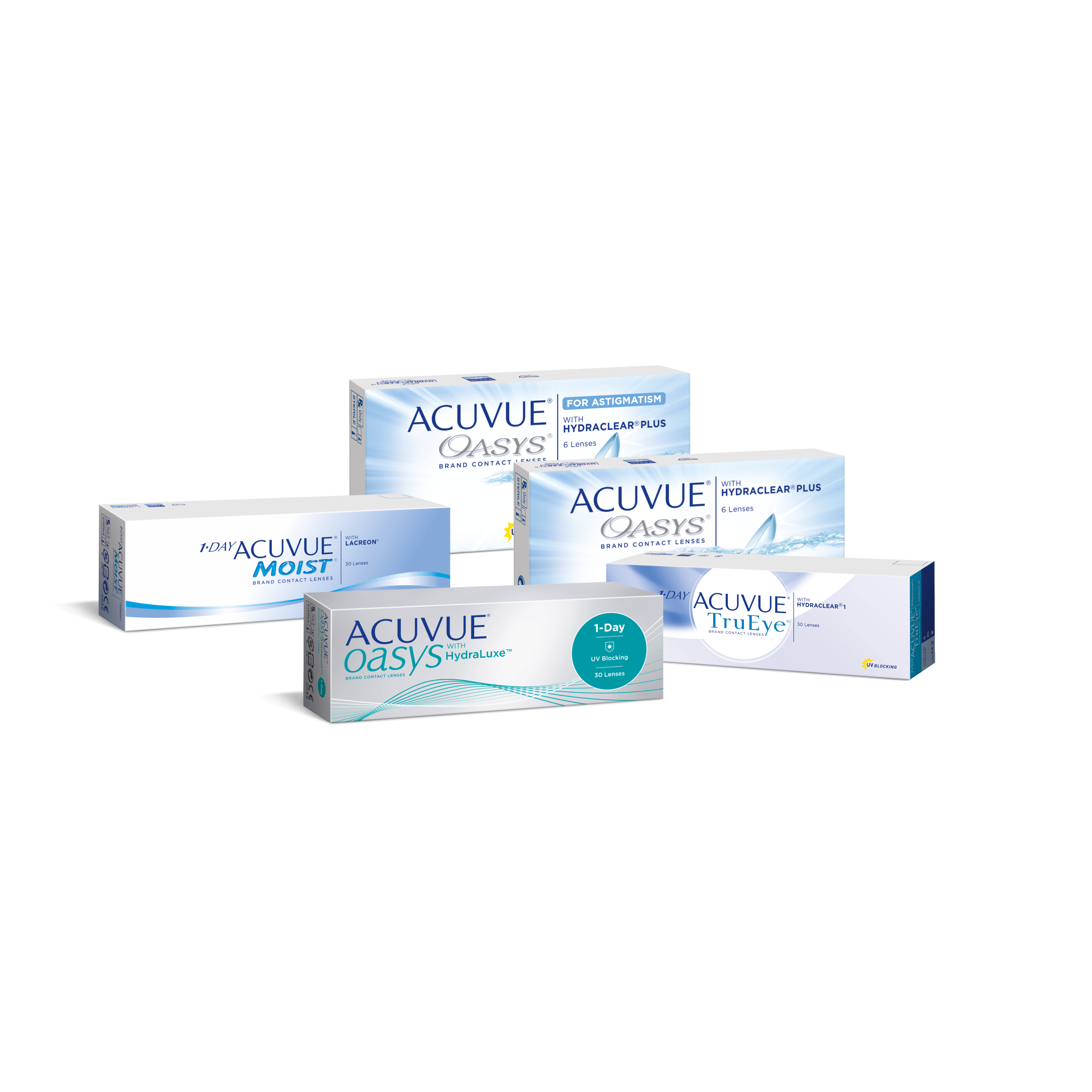 ACUVUE® OASYS contact lens boxes