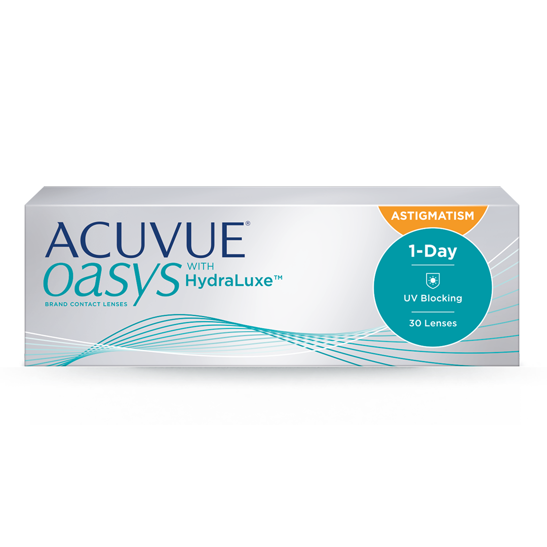 Контактные линзы ACUVUE® OASYS 1-Day с технологией HydraLuxe™ для коррекции астигматизма, упаковка 30 линз
