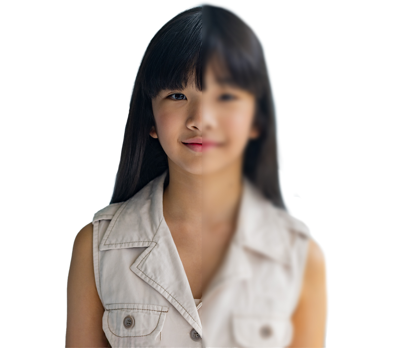 Child on white background Child on white background