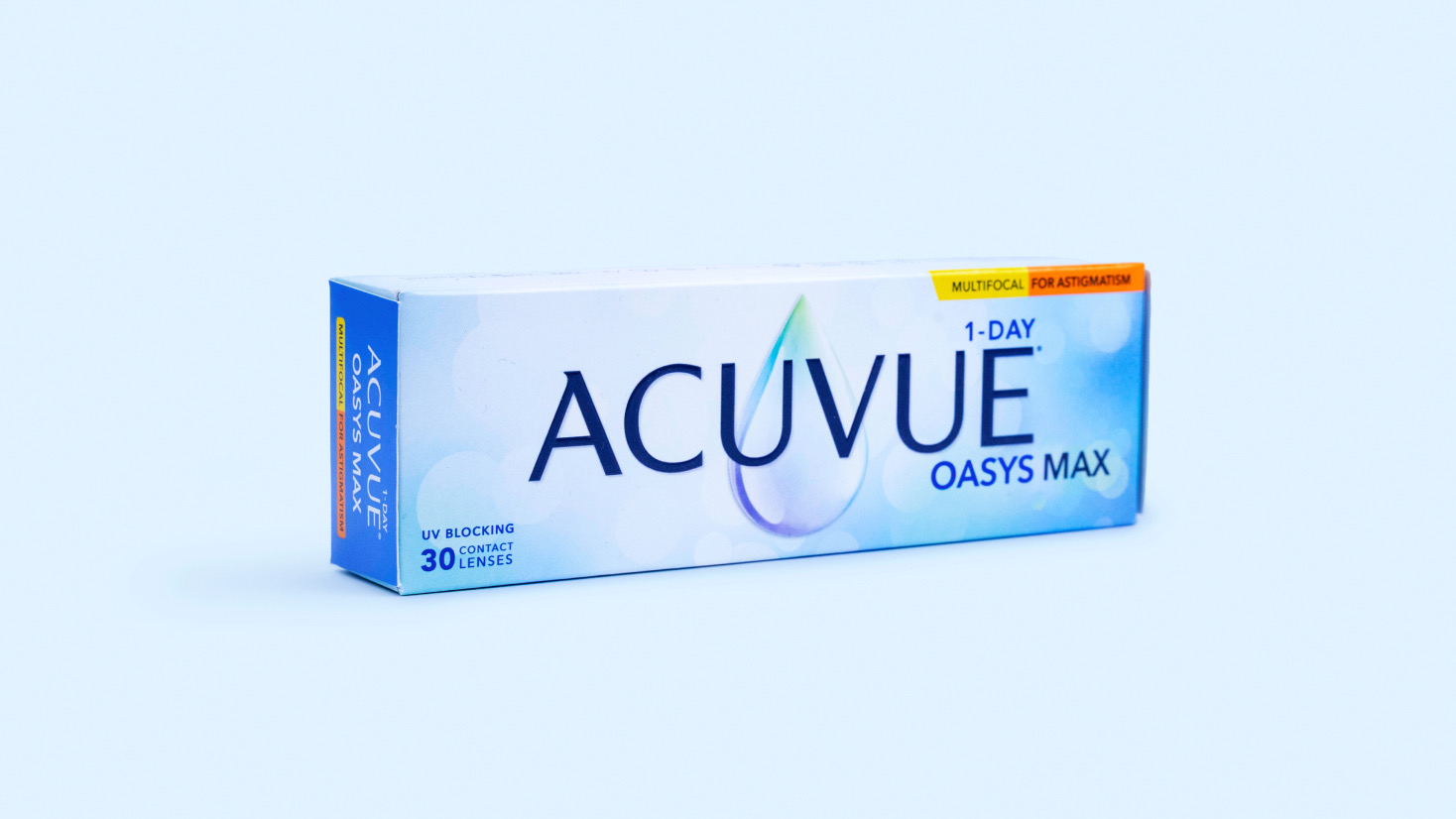 Produktová fotografie čoček ACUVUE® OASYS MAX 1-Day MULTIFOCAL for ASTIGMATISM Produktová fotografie čoček ACUVUE® OASYS MAX 1-Day MULTIFOCAL for ASTIGMATISM