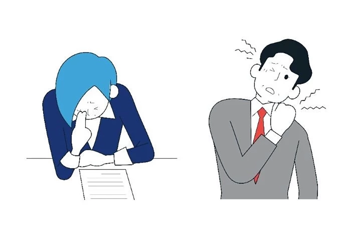 眼精疲労、頭痛や肩こりのイメージ