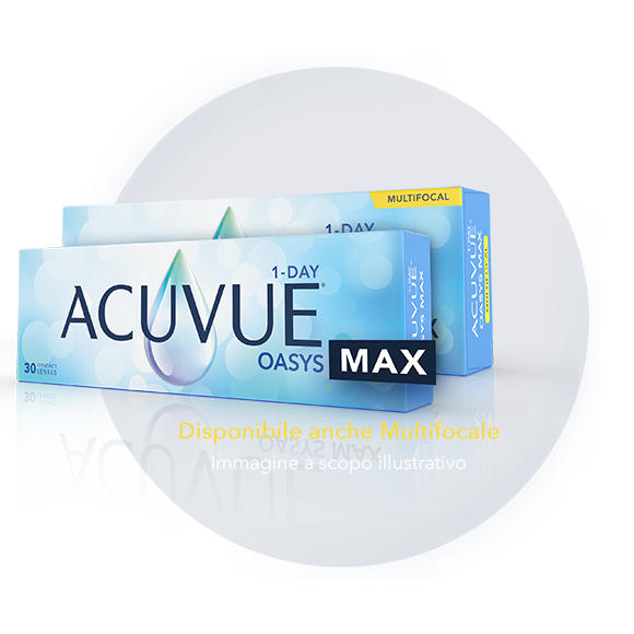 Confezioni di ACUVUE® OASYS MAX 1-Day e ACUVUE® OASYS MAX 1-Day MULTIFOCAL