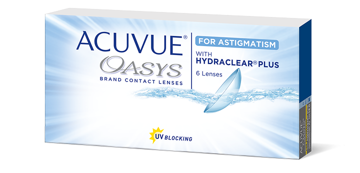 Контактные линзы ACUVUE® OASYS при АСТИГМАТИЗМЕ с технологией HYDRACLEAR® PLUS в упаковке 6 шт.