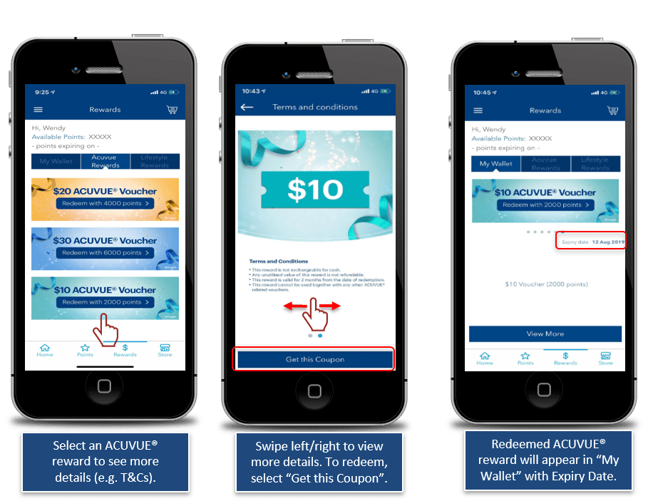 ACUVUE Rewards Screens