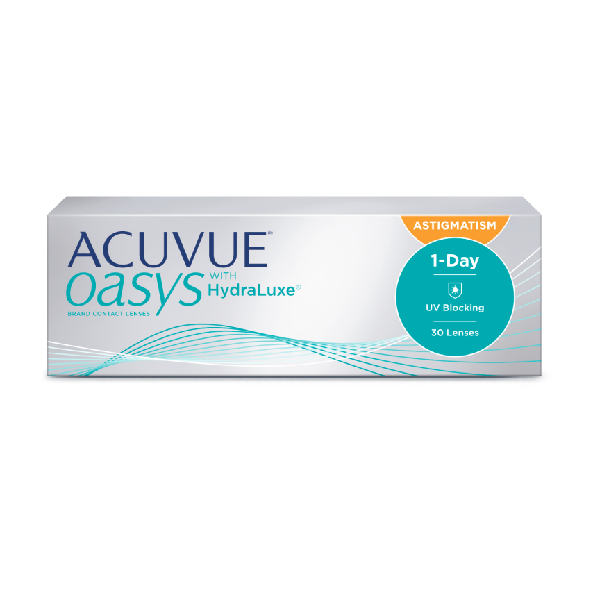Контактные линзы ACUVUE® OASYS 1-Day с технологией HydraLuxe™ для коррекции астигматизма, упаковка 30 линз