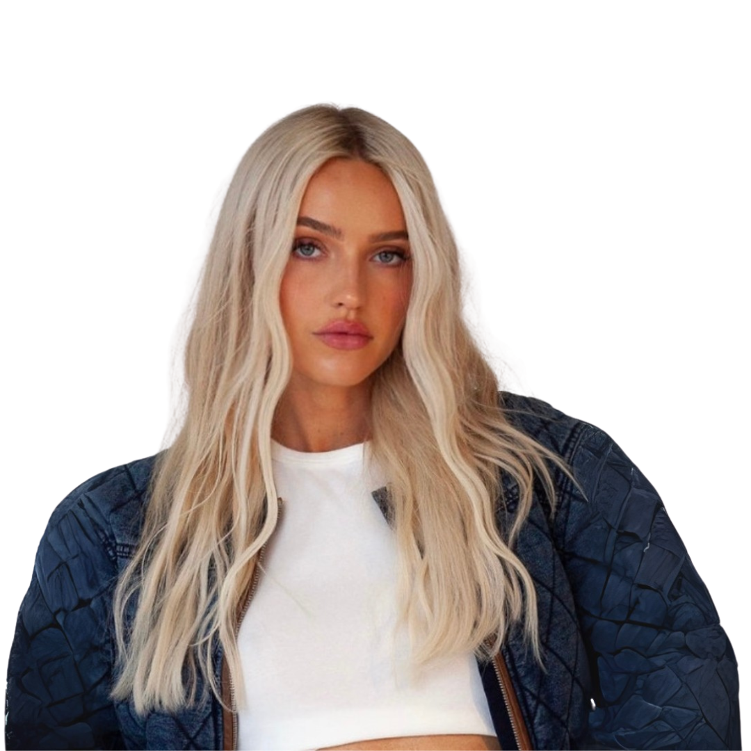 A picture of influencer, Morgan, staring directly at the camera