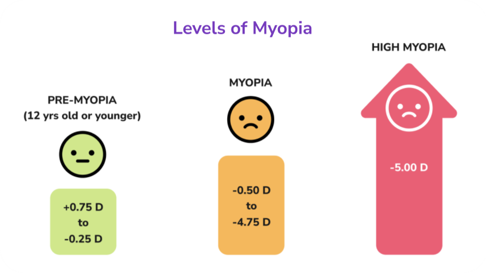 Levels of Myopia chart
