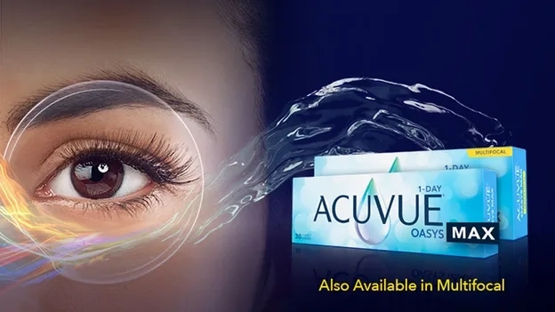 ACUVUE OASYS MAX 1-Day and ACUVUE OASYS MAX 1-Day Multifocal contact lenses.