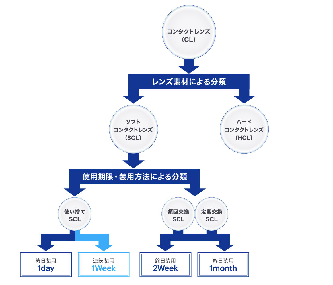 コンタクトレンズの種類の図
