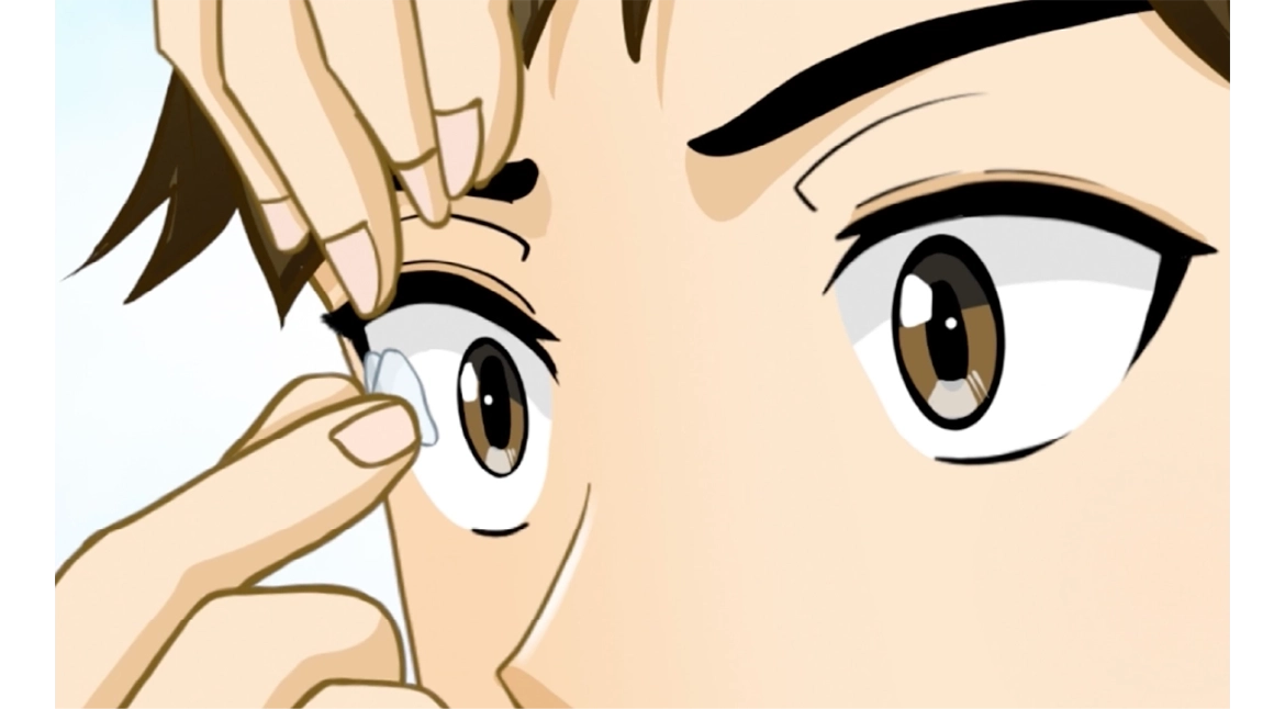 レンズをつまむ レンズをつまむ