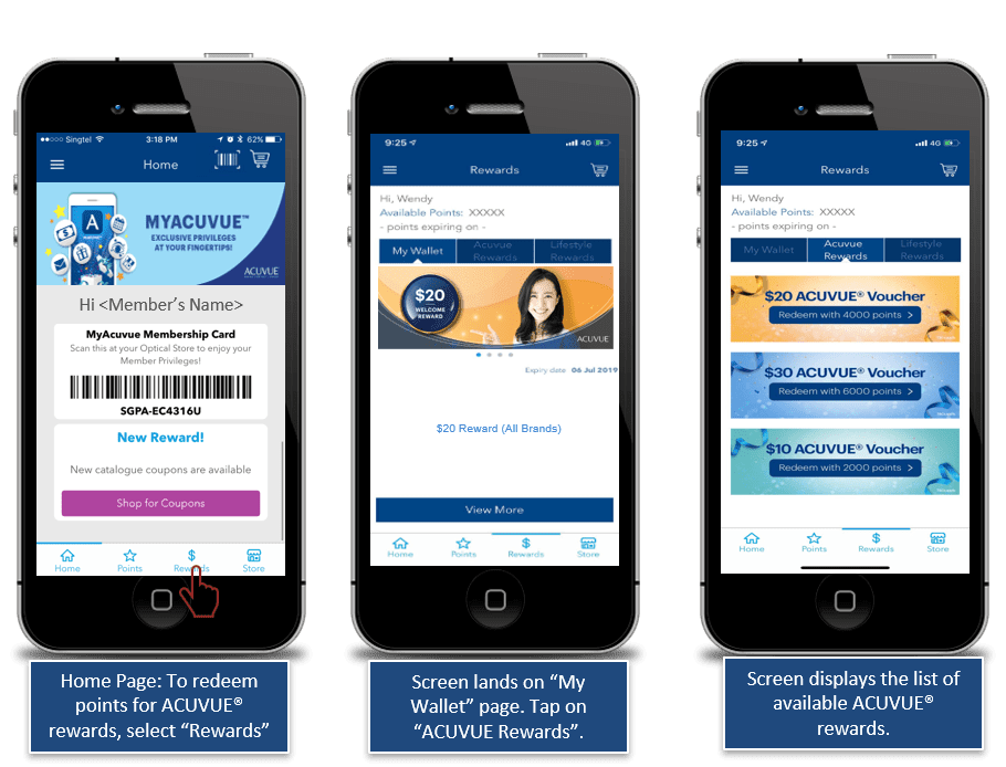 ACUVUE Rewards Screens