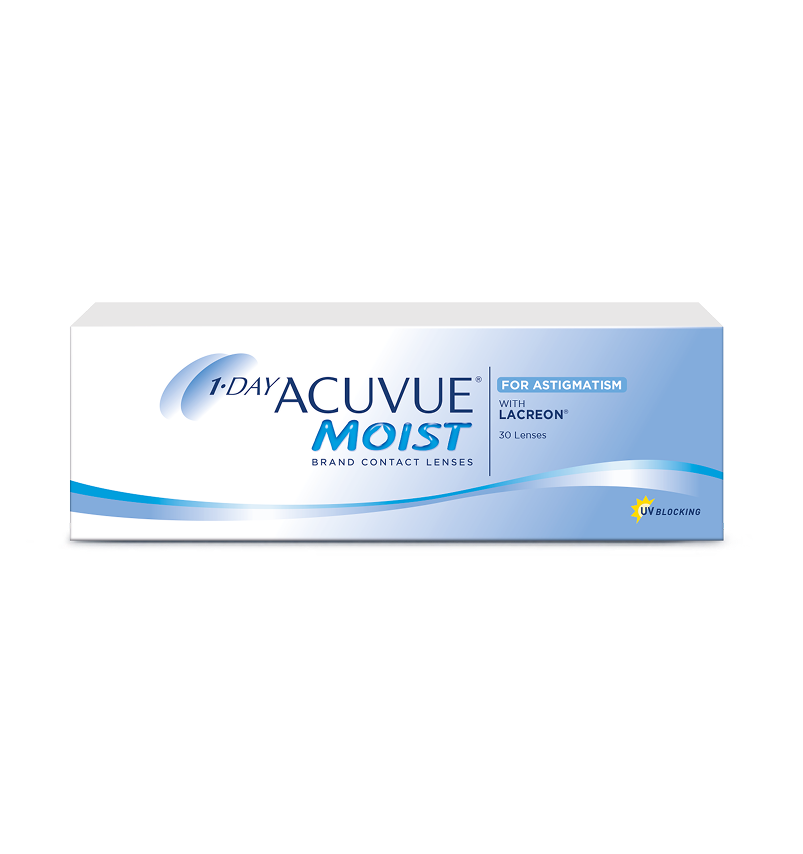 Упаковка контактных линз 1-DAY ACUVUE® MOIST при астигматизме