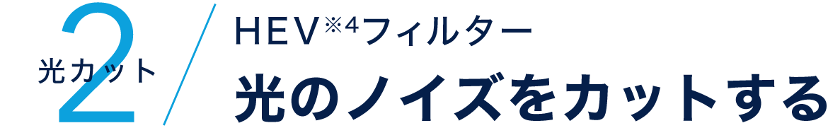 2光カット HEV※4フィルター 光のノイズをカットする