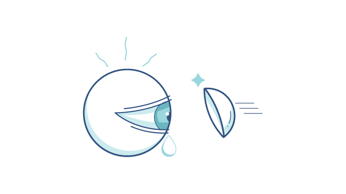 Myth: Contact scratching eye illustration  