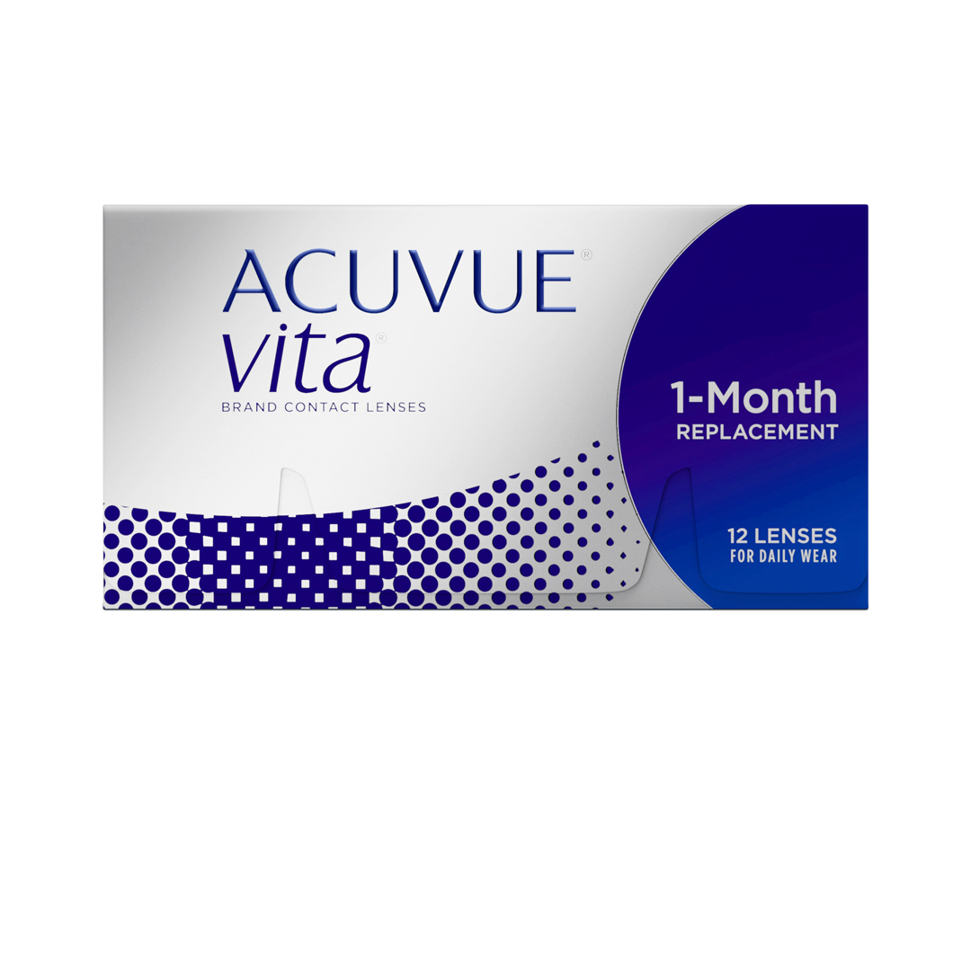 A box of ACUVUE® VITA® monthly contact lenses.