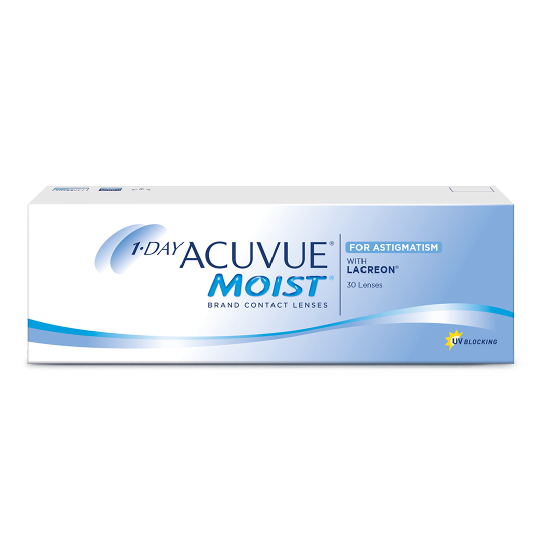 Упаковка контактных линз 1-DAY ACUVUE® MOIST при астигматизме