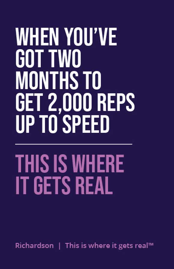 graphic that reads "when you've got two months to get 2,000 reps up to speed"