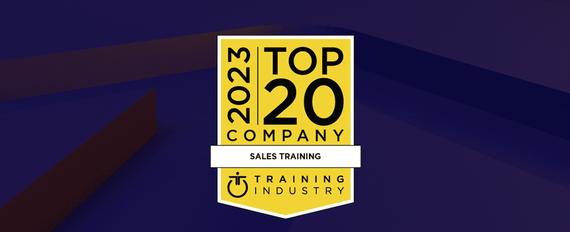 a badge on a dark background that was awarded to richardson as an acknowledgement of their excellence in sales training