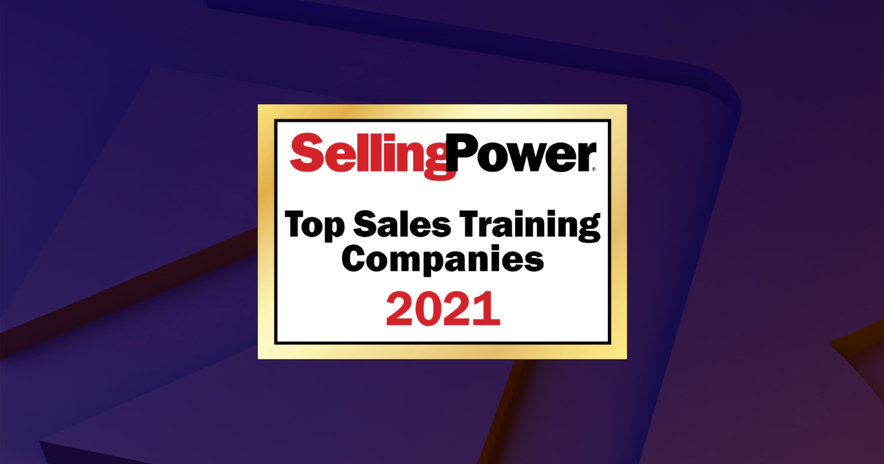 selling power top sales training company award 2021