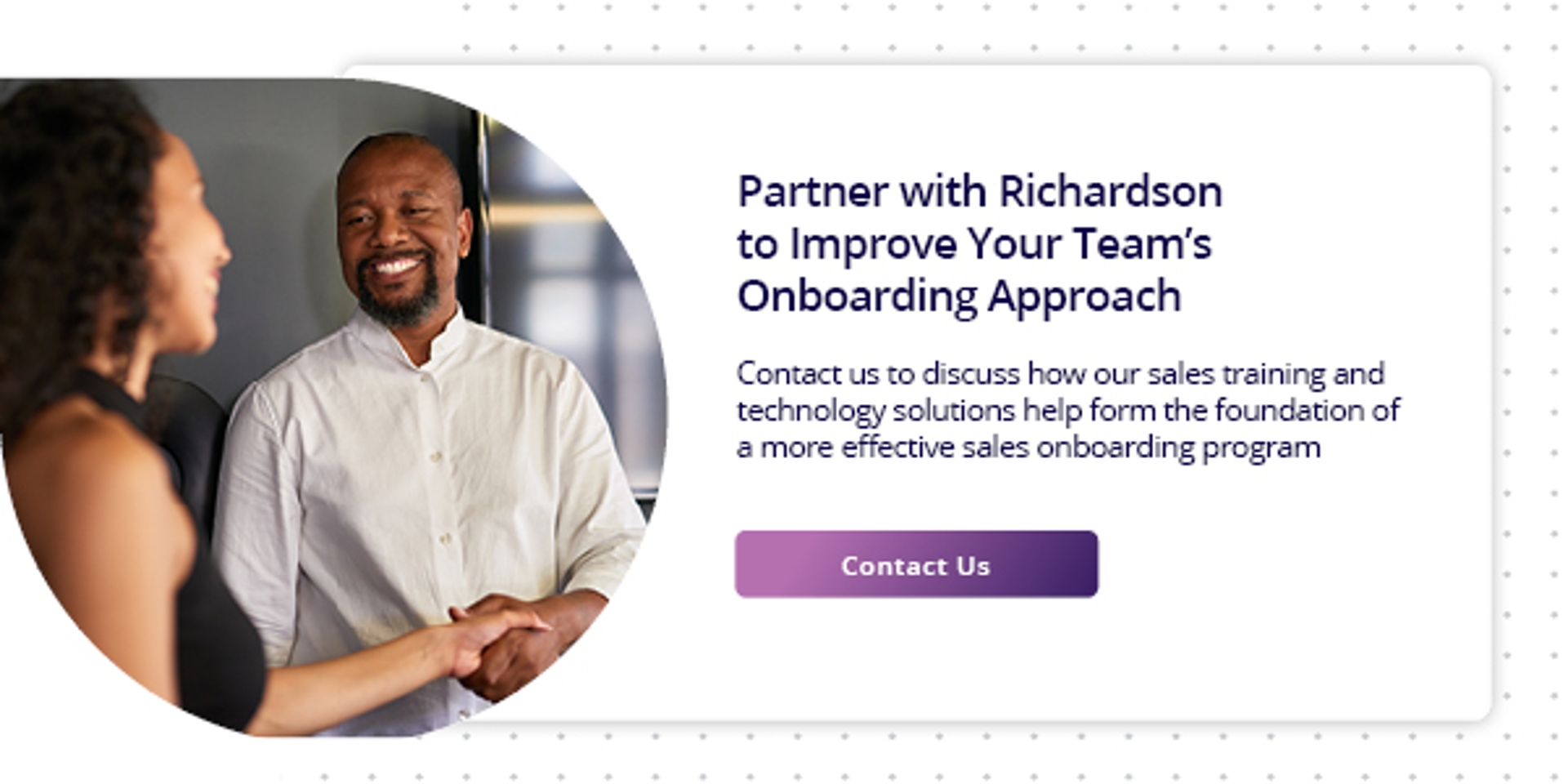 click here to contact richardson about our sales onboarding training solutions