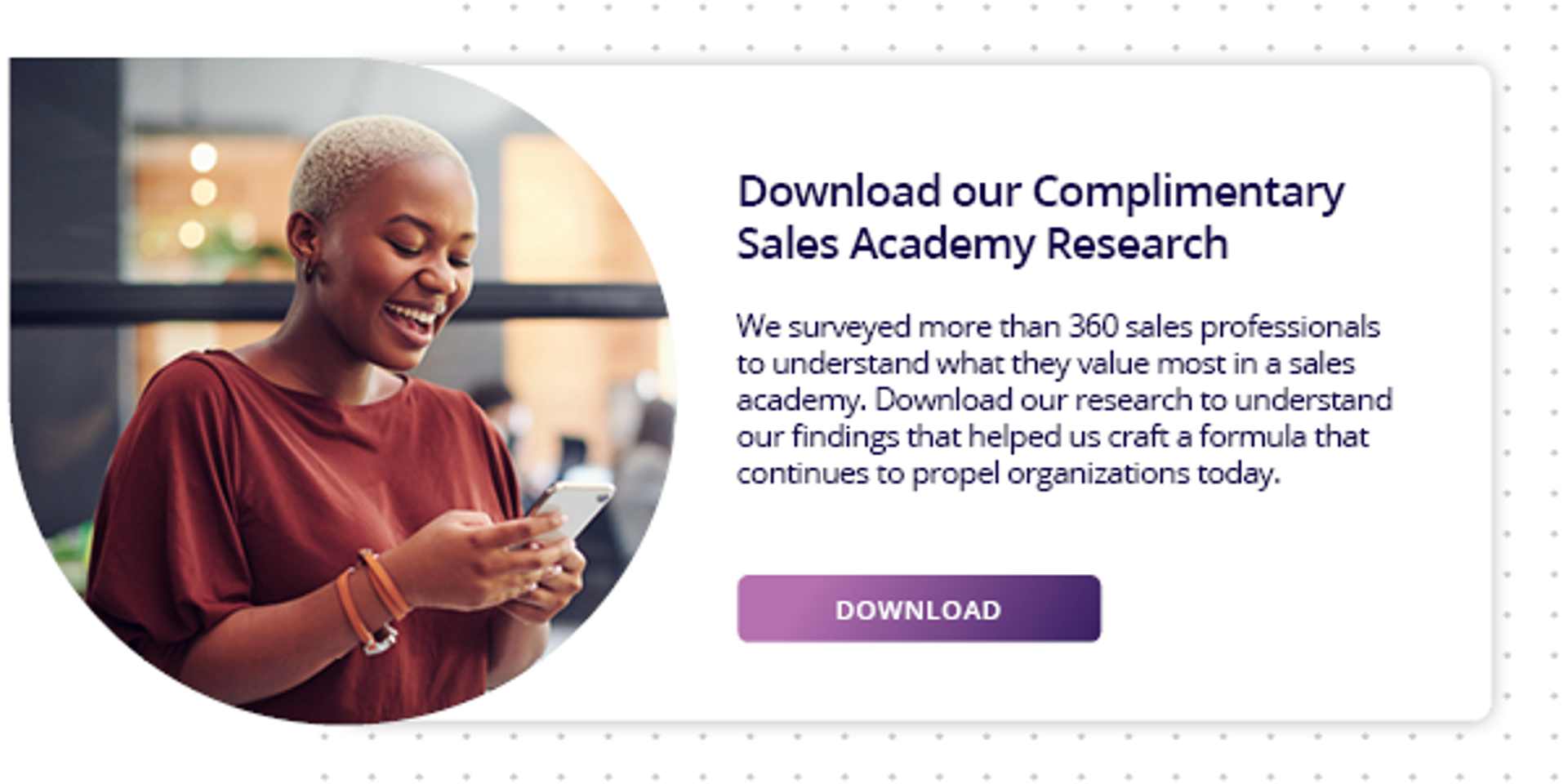 click here to download complimentary research about best practices for building a sales academy