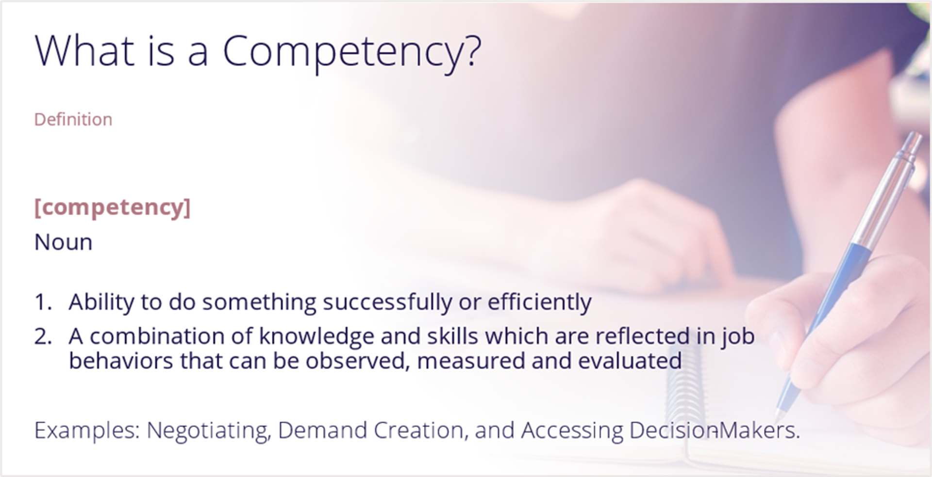 what is a sales competency