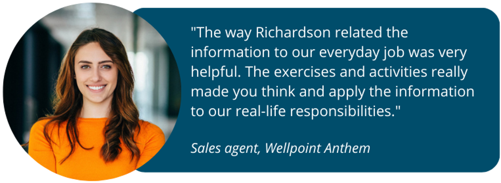 testimonial from sales agent at wellpoint that says 