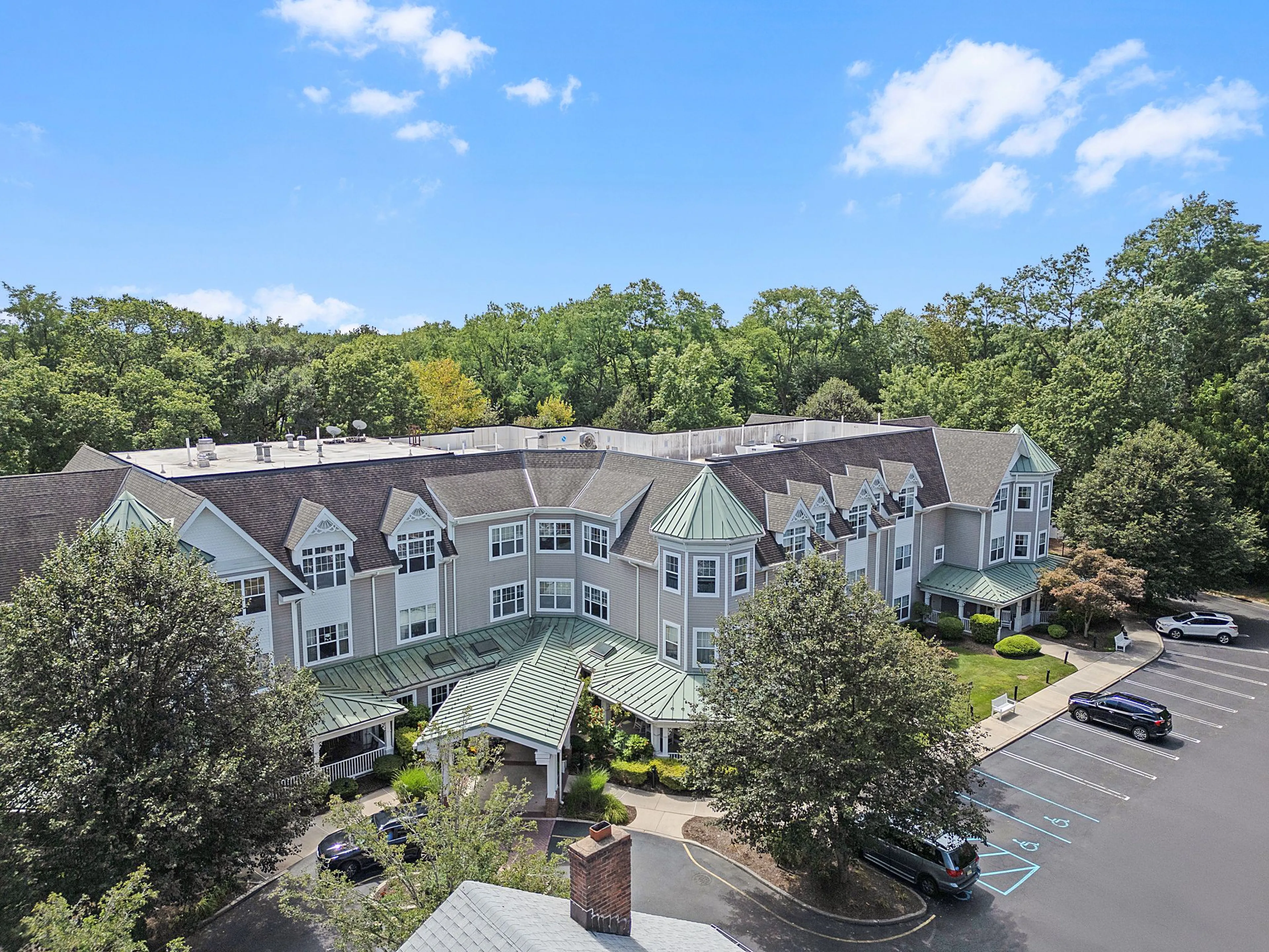 Exterior view of Paramus community building